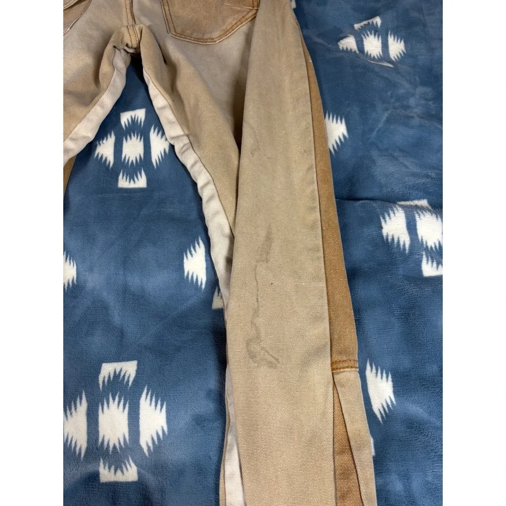 Polar Frostiez Tan Canvas Peace Sign Paint Splatter Double Knee Pants Size 32